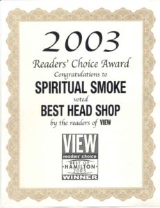 View Magazine Spiritual Smoke Award 2003
